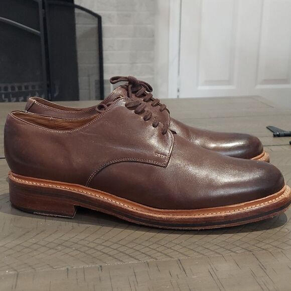Grenson Brown Leather Derby Shoes Sz 10.5G - Picture 1 of 14